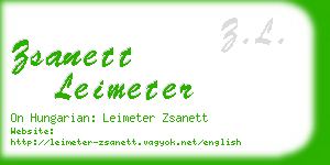 zsanett leimeter business card